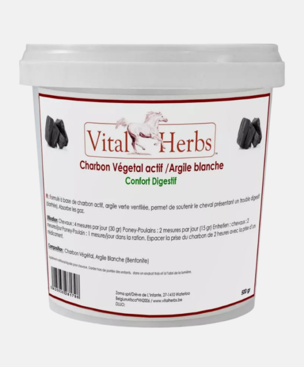 Charbon végétal actif (argile blanche)